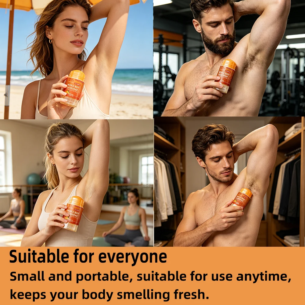 JUINHOU Orange Deodorant Stick/Antiperspirant light Orange Scent Easy to Carry Effectively Solves the Problem of Underarm Odor thumbnail 4