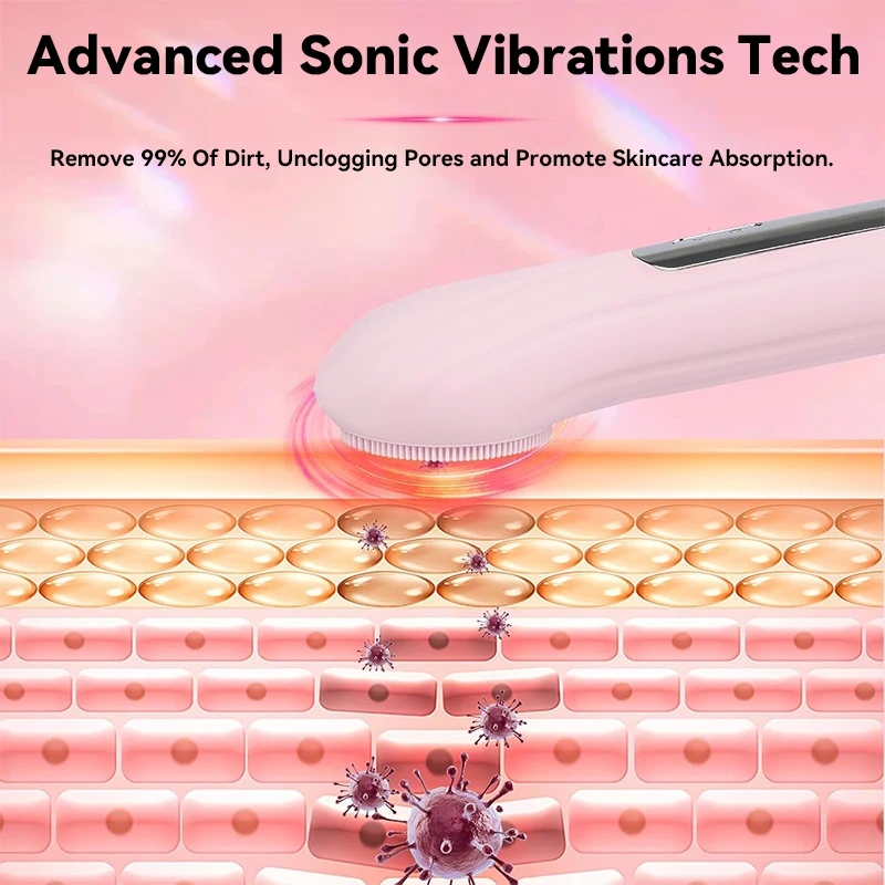 Electric Facial Cleansing Brush Sonic Silicone Cleansing Brush Face Cleaner Deep Pore Skin Massager Face Facial Brush Device thumbnail 3
