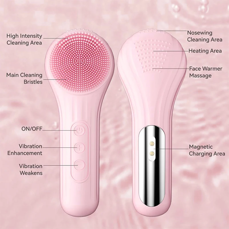 Electric Facial Cleansing Brush Sonic Silicone Cleansing Brush Face Cleaner Deep Pore Skin Massager Face Facial Brush Device thumbnail 6