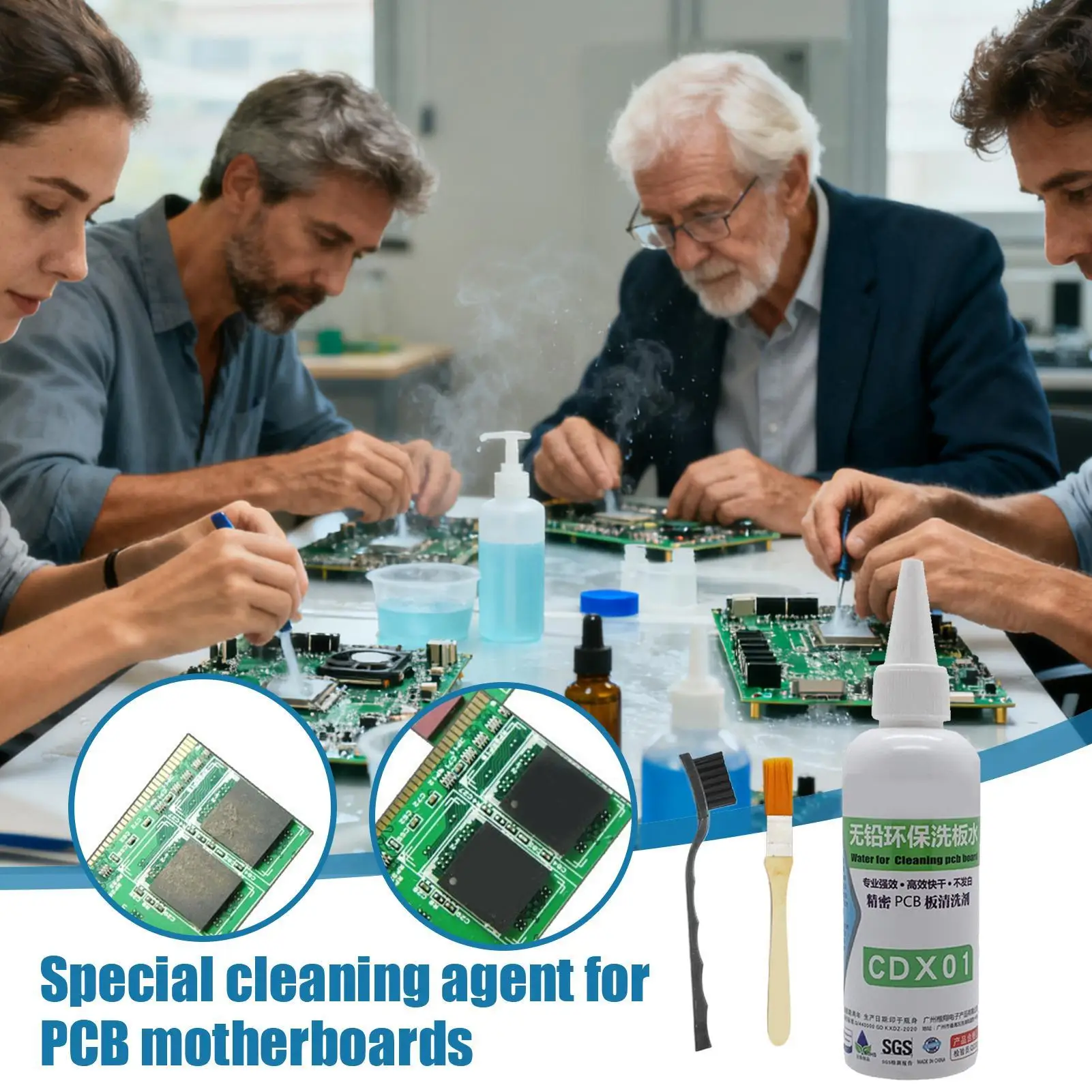 PCB Cleaner Electronic Cleaning Liquid Quick Dry Flux Remover Dust Remover For Motherboard Phone Computer Laptop Maintenance thumbnail 4