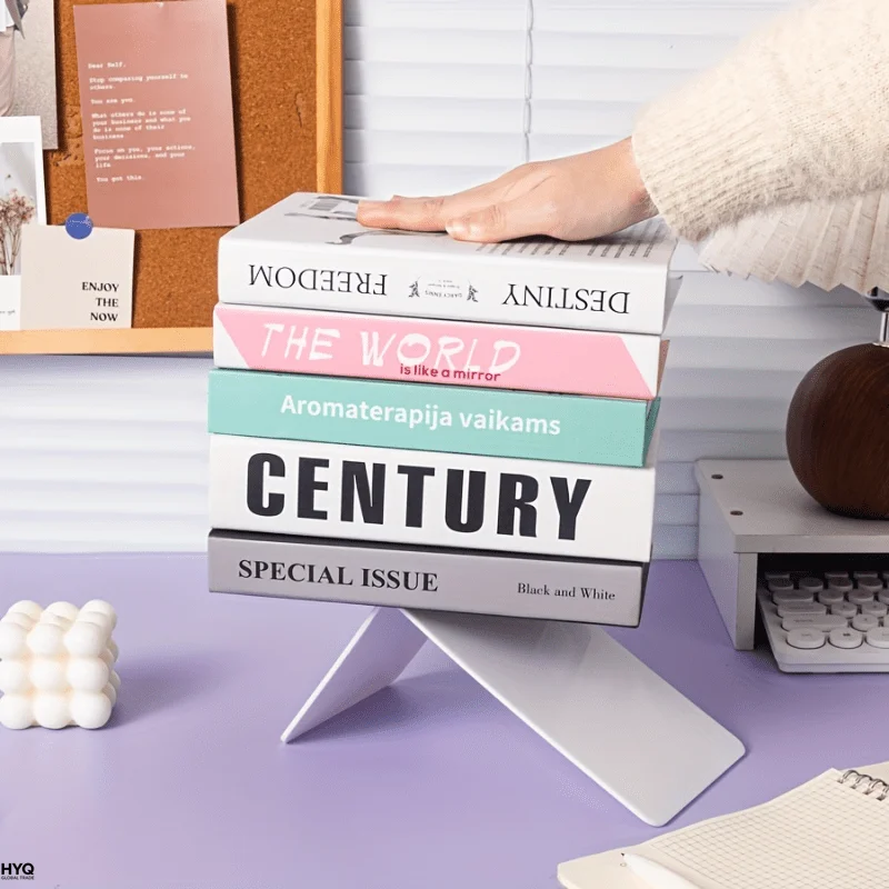 4pcs Set Clear Acrylic Bookends - Desktop Display Stands for Office, Home & Retail Use, Book Storage, Transparent thumbnail 6