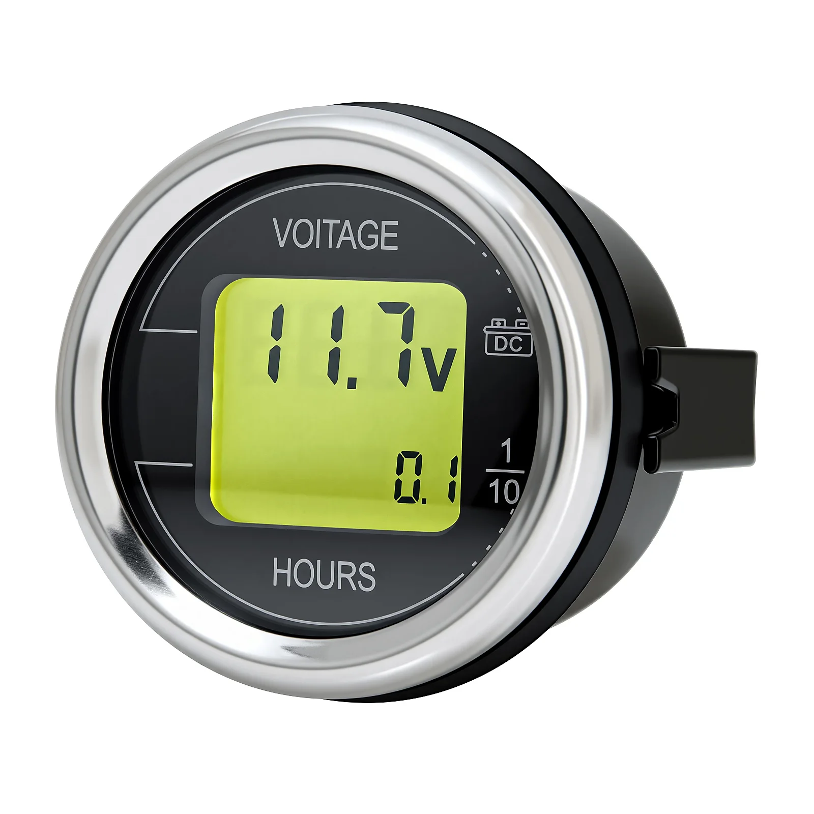 2'' 52MM 2 In 1 Car Voltage + Hour Display Gauge LED Digital Meter Waterproof Voltmeter Round Voltage Meter Volt Detector 12V24V thumbnail 3