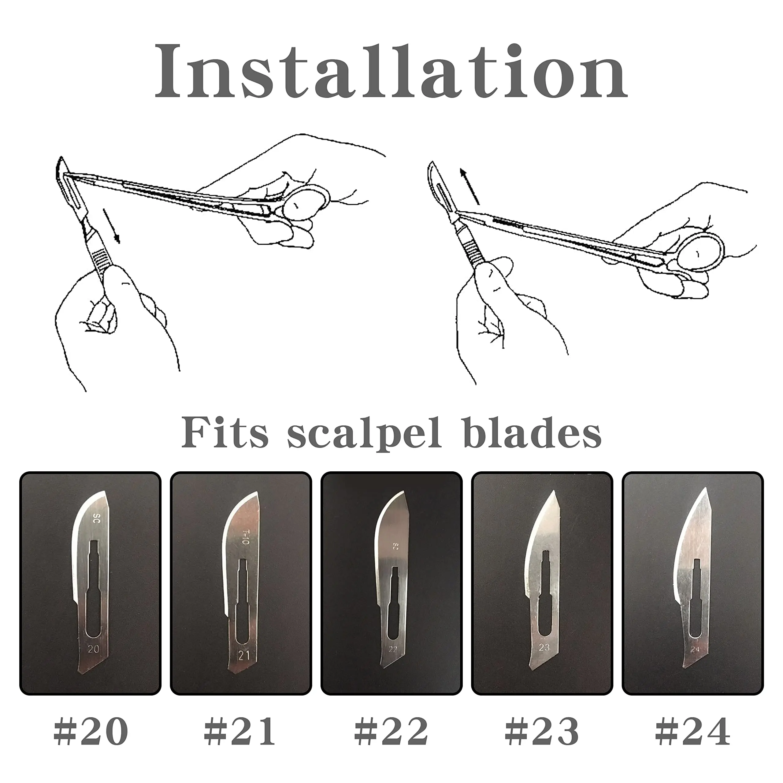 2 Pack Scalpel Handle with Scale #4 Fits Surgical Blades No. 22 23 24 Rust Proof Durable and Solid Stainless Steel Handle thumbnail 4