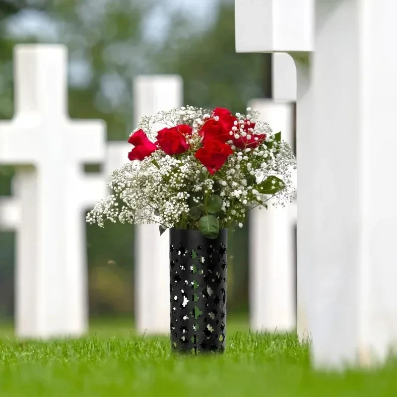 1/2/4PCS Cemetery Vase Plastic Cemetery Vase Decorations Gravestone Grave Yard Ground Outdoor Flower Marker Home Decorations