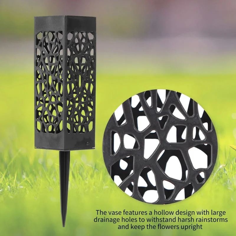 1/2/4PCS Cemetery Vase Plastic Cemetery Vase Decorations Gravestone Grave Yard Ground Outdoor Flower Marker Home Decorations thumbnail 5