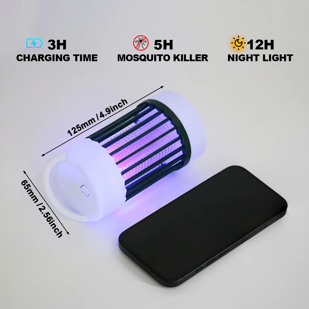 Charging Electric Mosquito Killer Lamp UV Light Bug Zapper Trap USB 5V Summer Fly Swatter Insect Killer Night Light ﻿Camping thumbnail 2