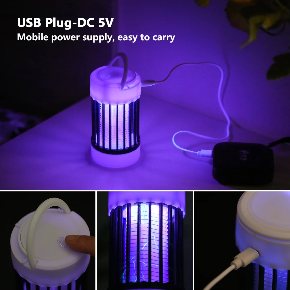 Charging Electric Mosquito Killer Lamp UV Light Bug Zapper Trap USB 5V Summer Fly Swatter Insect Killer Night Light ﻿Camping thumbnail 4