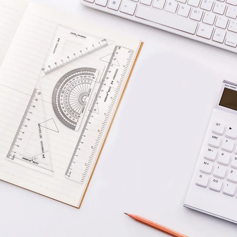 20cm Ruler Set Transparent Ruler Drawing Ruler Exam Ruler Manual Accounting Ruler Diy Notebook Ruler Student Stationery Ruler thumbnail 2