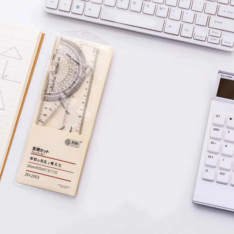 20cm Ruler Set Transparent Ruler Drawing Ruler Exam Ruler Manual Accounting Ruler Diy Notebook Ruler Student Stationery Ruler thumbnail 3