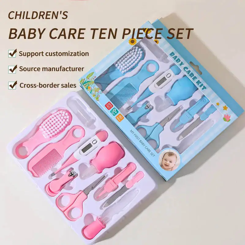 6/10 Pcs Baby Care Set Plastic Children's Nail Clippers Baby Ear Picks Spoons Scissors Clipper Hygiene Kit for Baby Party Gifts thumbnail 2