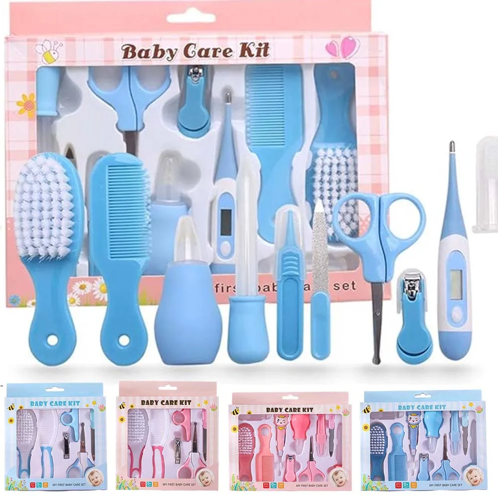 6/10 Pcs Baby Care Set Plastic Children's Nail Clippers Baby Ear Picks Spoons Scissors Clipper Hygiene Kit for Baby Party Gifts