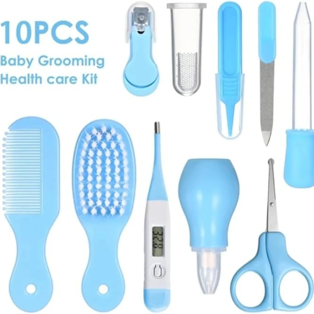 6/10 Pcs Baby Care Set Plastic Children's Nail Clippers Baby Ear Picks Spoons Scissors Clipper Hygiene Kit for Baby Party Gifts thumbnail 6