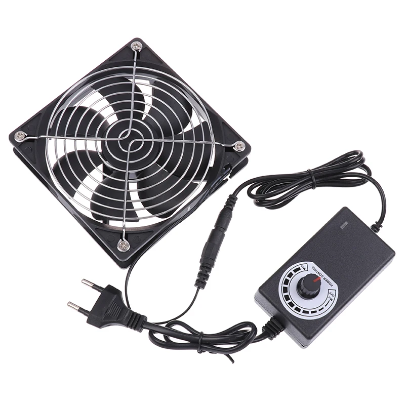 12CM 2700RPM Fan Cooling With Controller + 2 Metal Mesh Covers 12V BTC Machine Chassis Workstation Cabinet Radiator Server Fan thumbnail 5