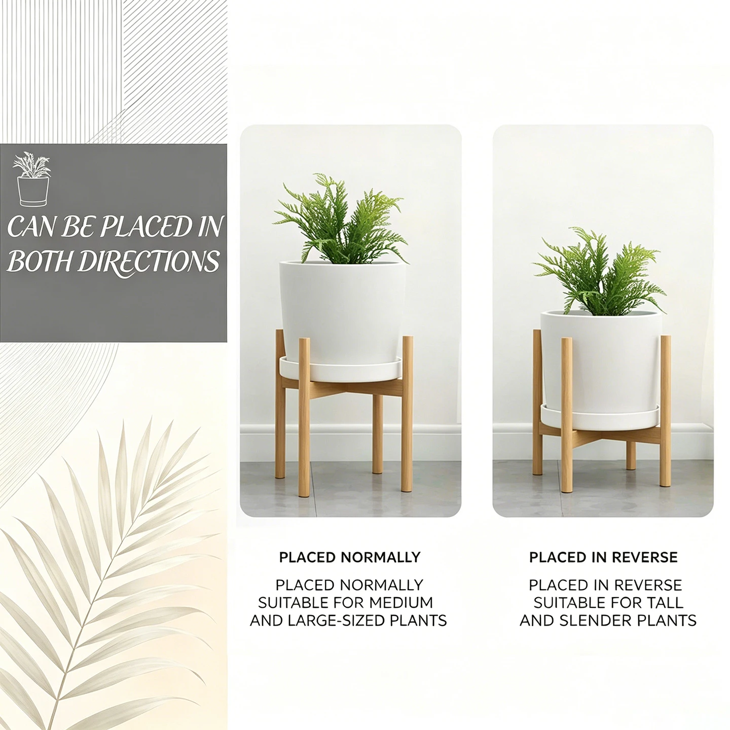 Adjustable Wooden Plant Stand、Bonsai Stand、Home Decor Flower Pot Stand for Living Rooms、Balconies and Gardens With non-slip pad thumbnail 5