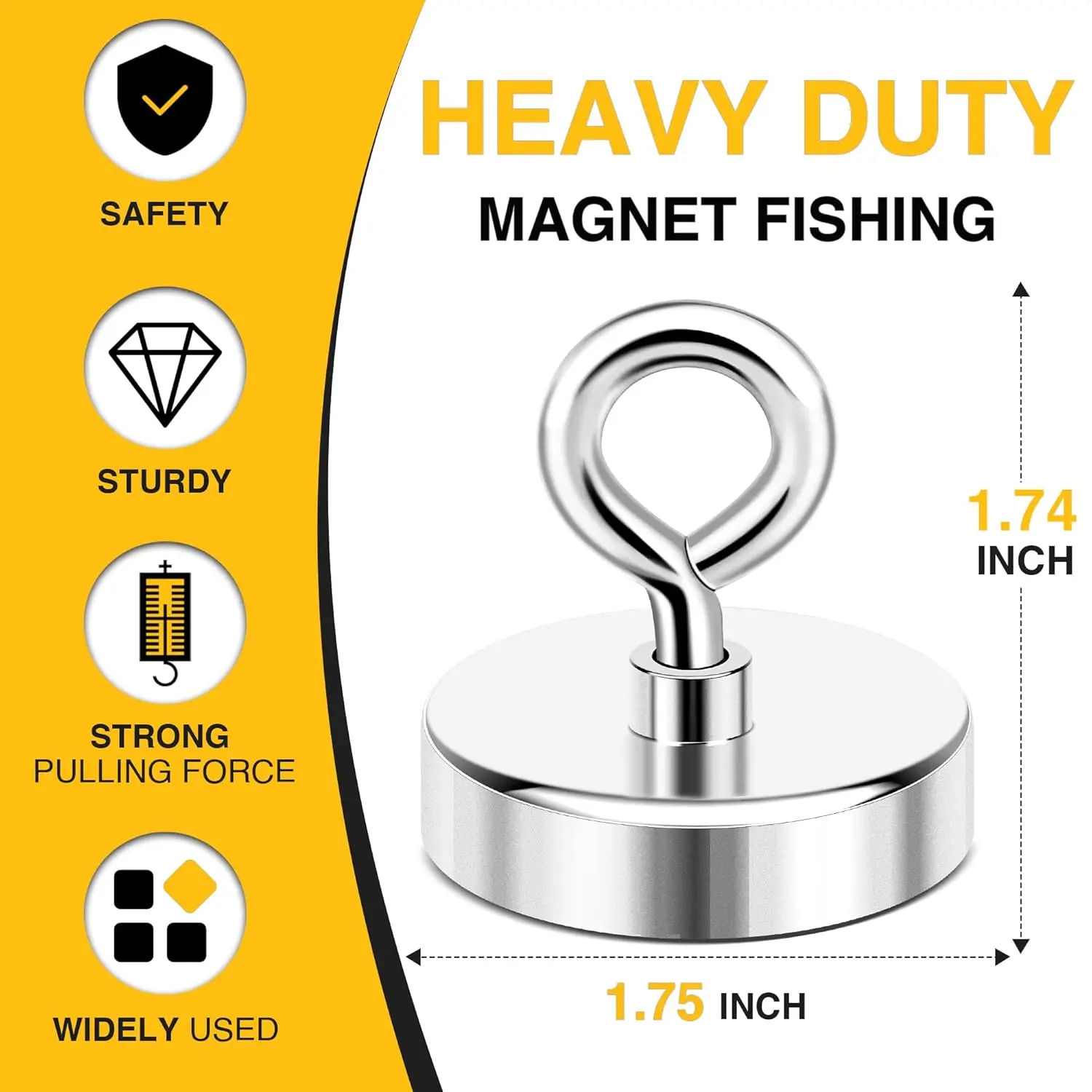 MAGFIX Powerful Strong Neodymium Fishing Magnet Imanes Neodymium Magnet Salvage Magnet for Magnetic Fishing Metal Retrieving thumbnail 2
