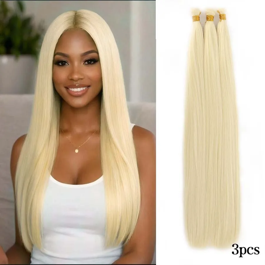 Straight Hair Bundles 1Pack/3pack Synthetic Hair Weave for Women Straight Bundles silky straight/yaki straight Silky Soft Natura thumbnail 3