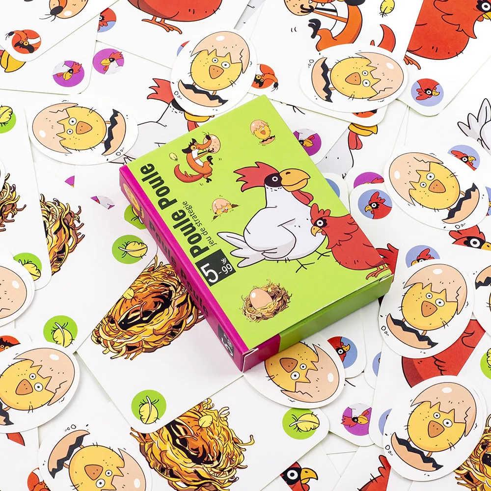 Hot board games Chicken Chiu Chiu Board Game Piou Piou Casual Party Cards Game Intellectual Toys Gifts  10.5*7.5cm thumbnail 5
