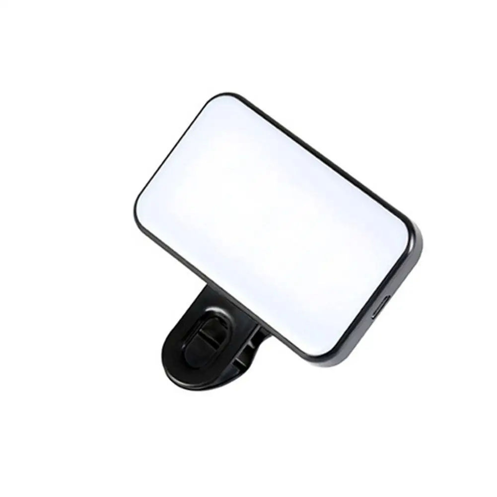Portable Clip-On LED Fill Light - 3 Brightness Levels, Rechargeable Selfie & Video Conference Light for Phones & Laptops