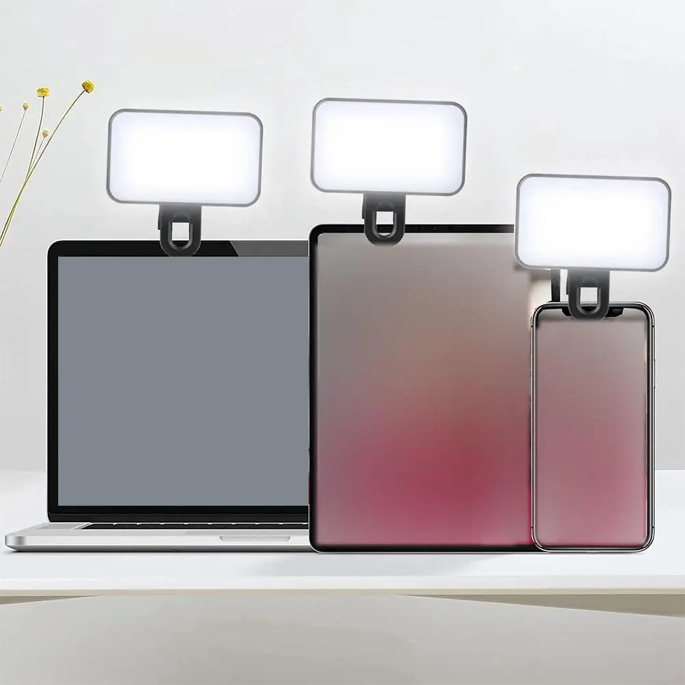 Portable Clip-On LED Fill Light - 3 Brightness Levels, Rechargeable Selfie & Video Conference Light for Phones & Laptops thumbnail 5