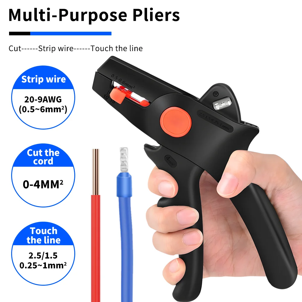 FS-D5 Series Automatic Crimping Wire Stripper Pliers Electrician Tool Cable Peeling Cutter Hand Tool thumbnail 5