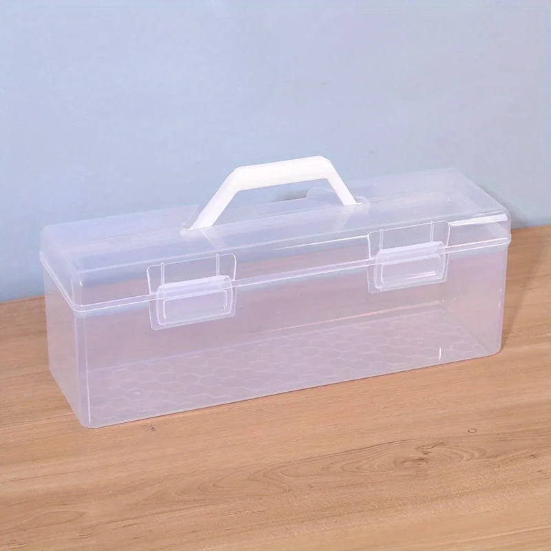 Large Capacity Transparent Plastic Paint Storage Box,Craft Supplies,Art Supplies,Art Supplies Storage,Art Materials Organization thumbnail 2