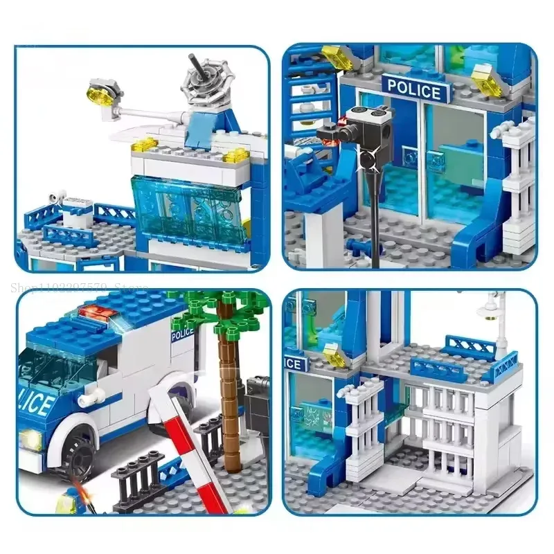 760PCS City SWAT Police Station Building Blocks Model Sets Boys DIY Car Figures Bricks Educational Toys For Children Adult Gifts thumbnail 6