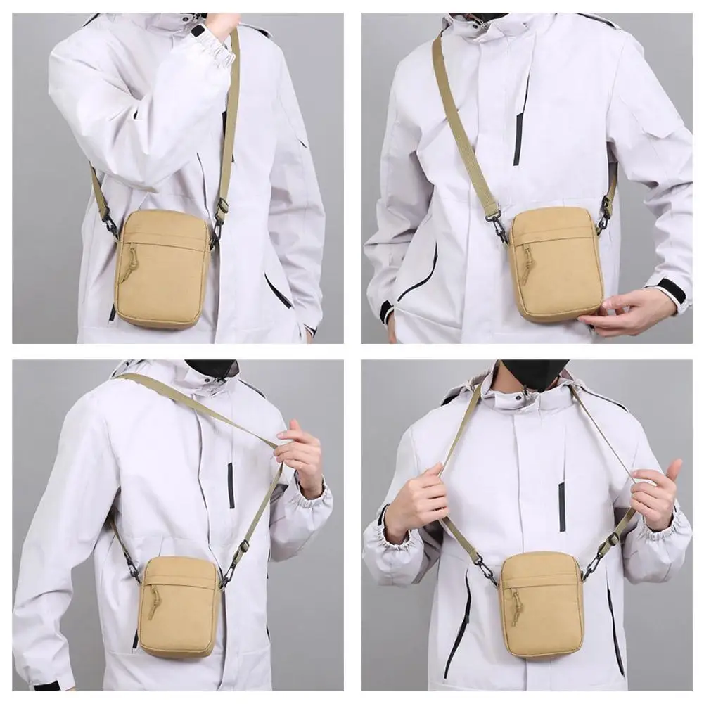 Men's Minimalist Crossbody Bag Nylon Shoulder Bag Casual Messenger Purse with Front Pocket for Travel Daily Commute thumbnail 5