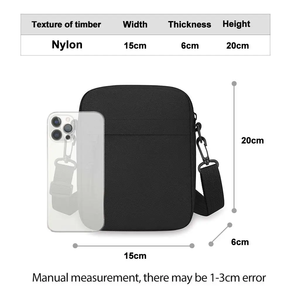 Men's Minimalist Crossbody Bag Nylon Shoulder Bag Casual Messenger Purse with Front Pocket for Travel Daily Commute thumbnail 6