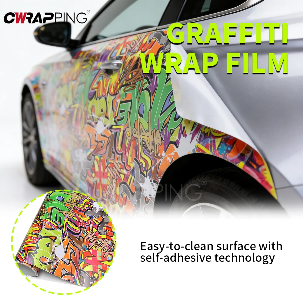 Film Wrapping Foil DIY Vehicle Decoration Waterproof Funny Car Sticker Graffiti Printing Car Tuning Stickers for Cars Vinyl Wrap thumbnail 2