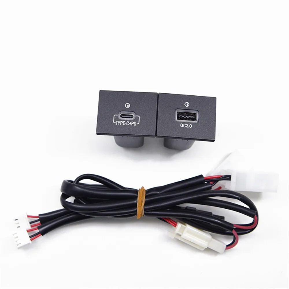 Car  USB-A QC3.0 USB-C PD Dual Port Charger Socket Panel Phone Charger Modification Accessory for Ford Focus MK2 2009-2011 thumbnail 6