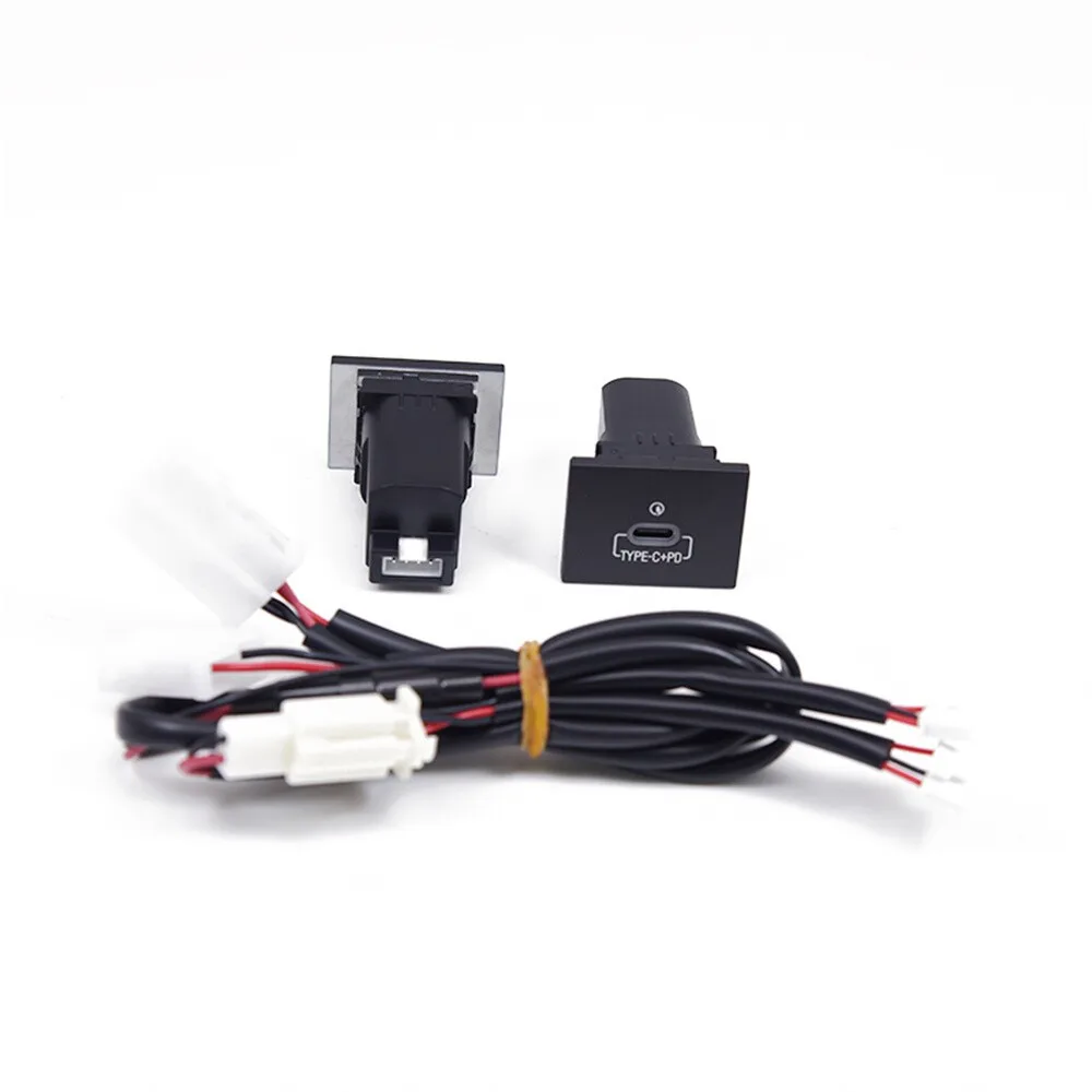 Car  USB-A QC3.0 USB-C PD Dual Port Charger Socket Panel Phone Charger Modification Accessory for Ford Focus MK2 2009-2011 thumbnail 4