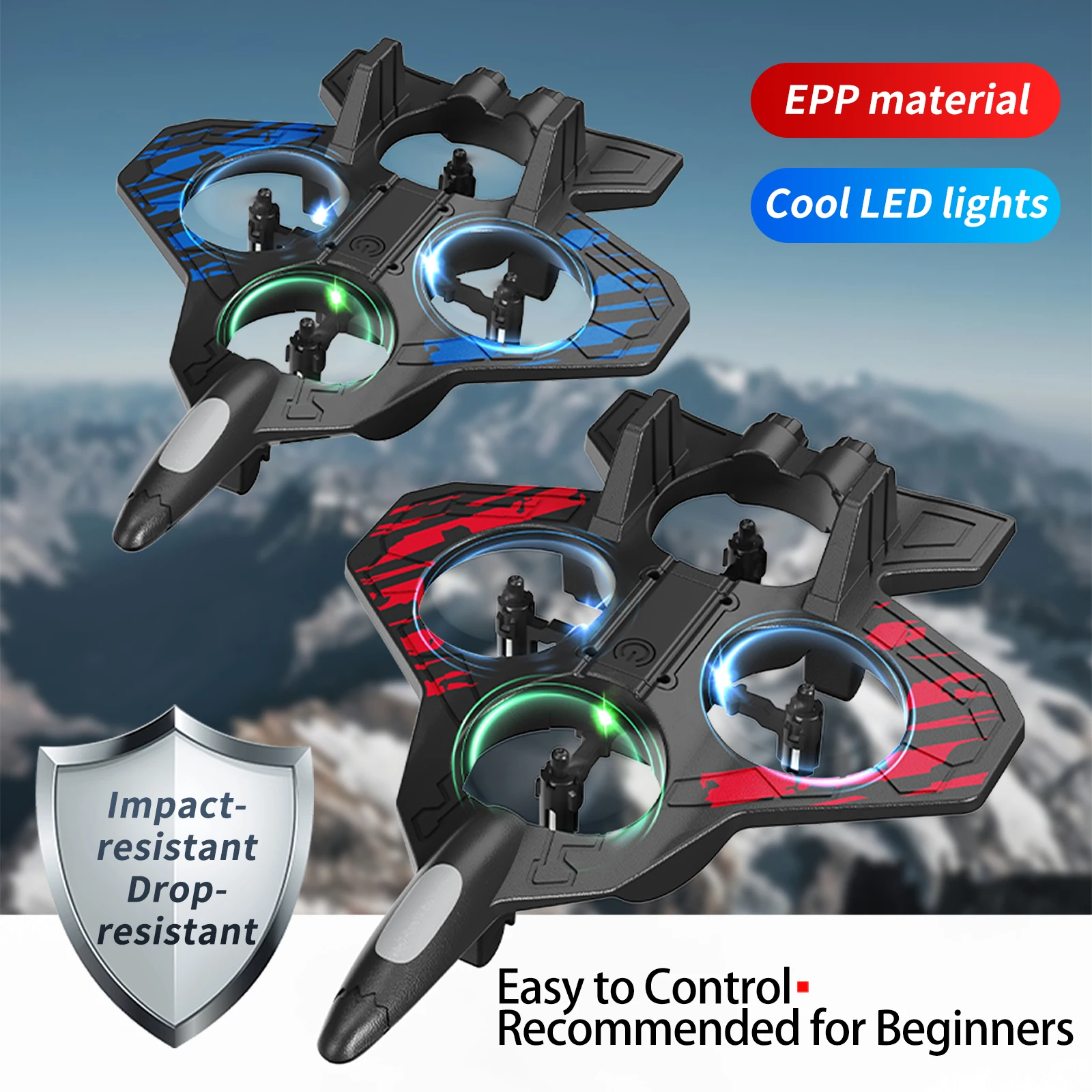 New 2026 YL87 RC Stunt Foam Glider 2.4G Remote Control Aircraft Bright LED Lights EPP Flying Fighter Plane Fun Toy For Kid Gifts thumbnail 5