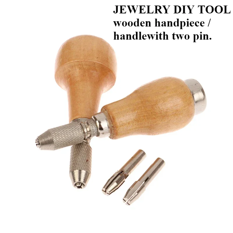 Jewelers Pin Vise Hand Drill Wooden Handle 1 Chuck Precision Wire Wrapping Drilling Tool Kit for Jewelry DIY Craft thumbnail 5