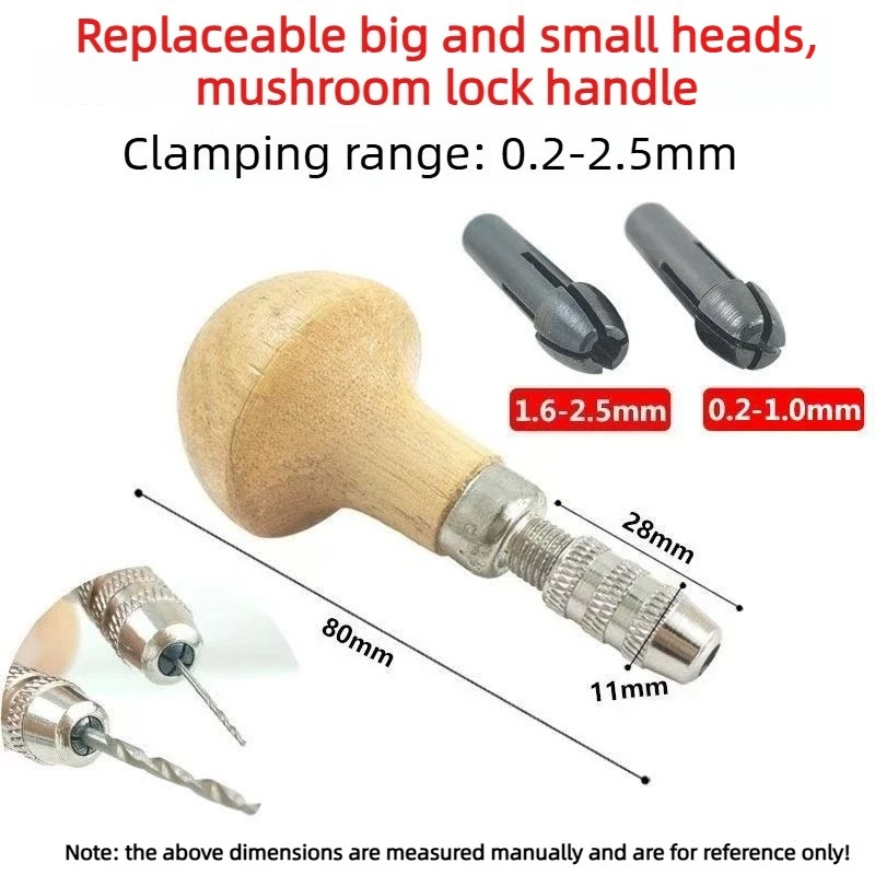 Jewelers Pin Vise Hand Drill Wooden Handle 1 Chuck Precision Wire Wrapping Drilling Tool Kit for Jewelry DIY Craft thumbnail 4