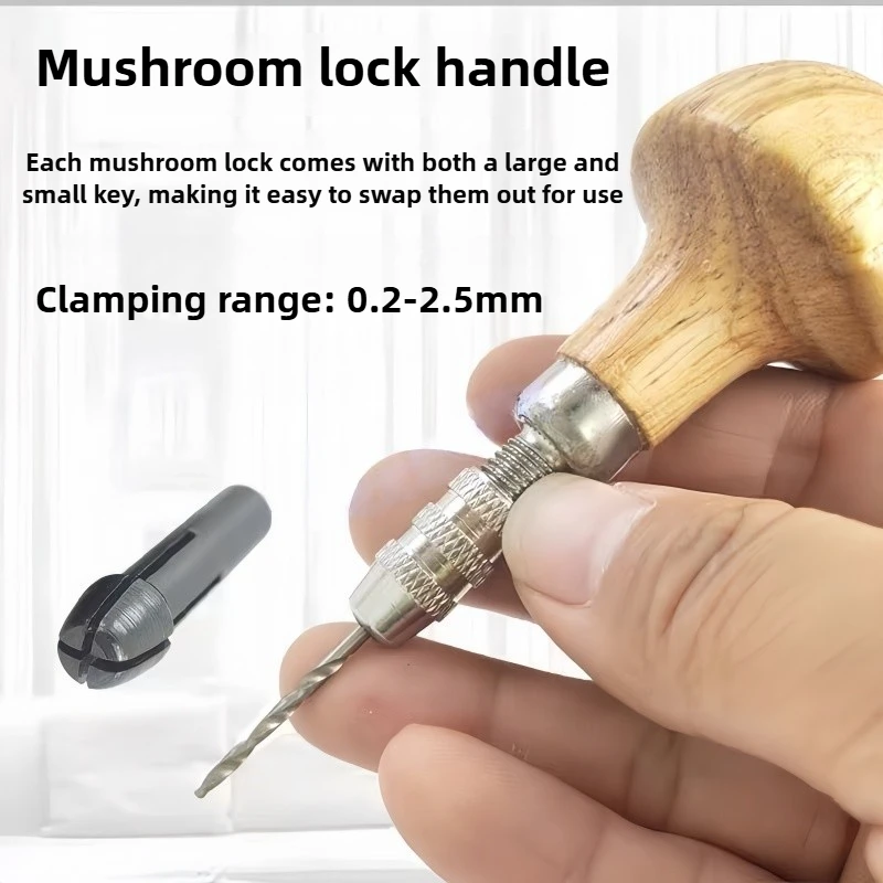 Jewelers Pin Vise Hand Drill Wooden Handle 1 Chuck Precision Wire Wrapping Drilling Tool Kit for Jewelry DIY Craft thumbnail 3