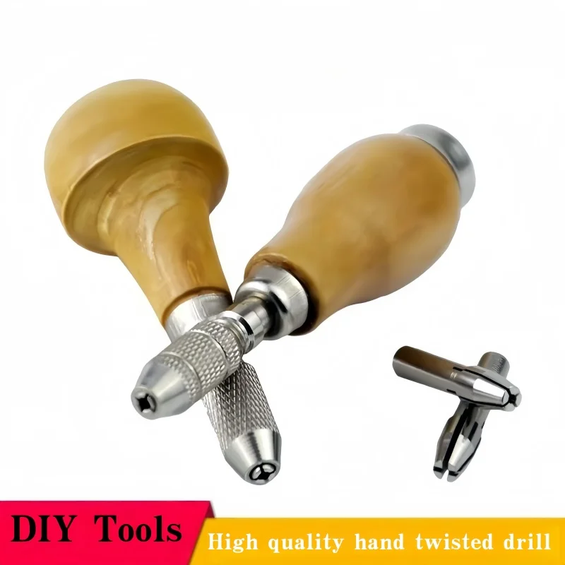 Jewelers Pin Vise Hand Drill Wooden Handle 1 Chuck Precision Wire Wrapping Drilling Tool Kit for Jewelry DIY Craft thumbnail 6