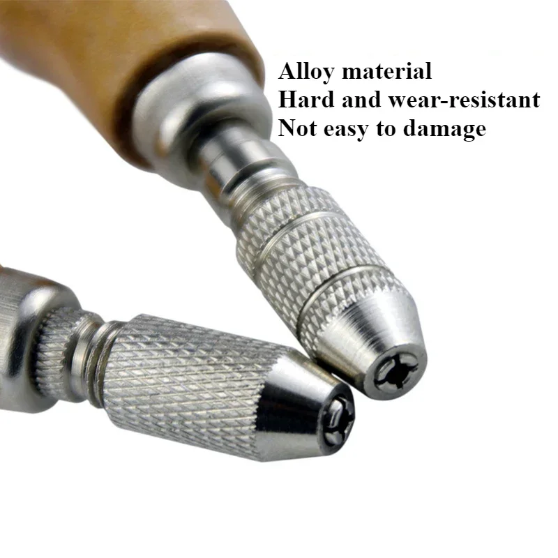 Jewelers Pin Vise Hand Drill Wooden Handle 1 Chuck Precision Wire Wrapping Drilling Tool Kit for Jewelry DIY Craft thumbnail 2
