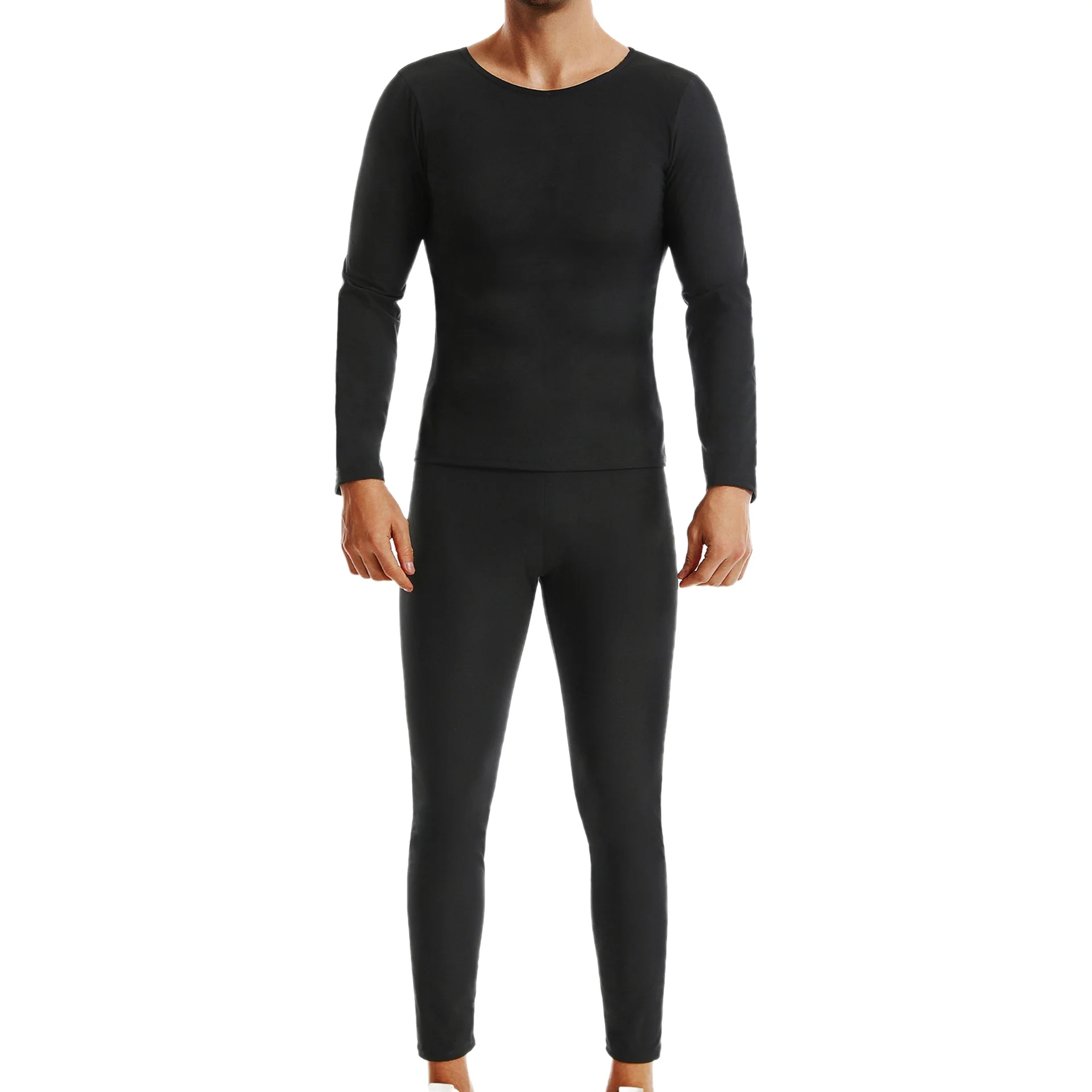 Men's Shapewear Sweat-Promoting Silver PU Tight-Fitting Long-Sleeve Sauna Suit Abdomen-Including Sports Top Body-Sculpting Set thumbnail 6