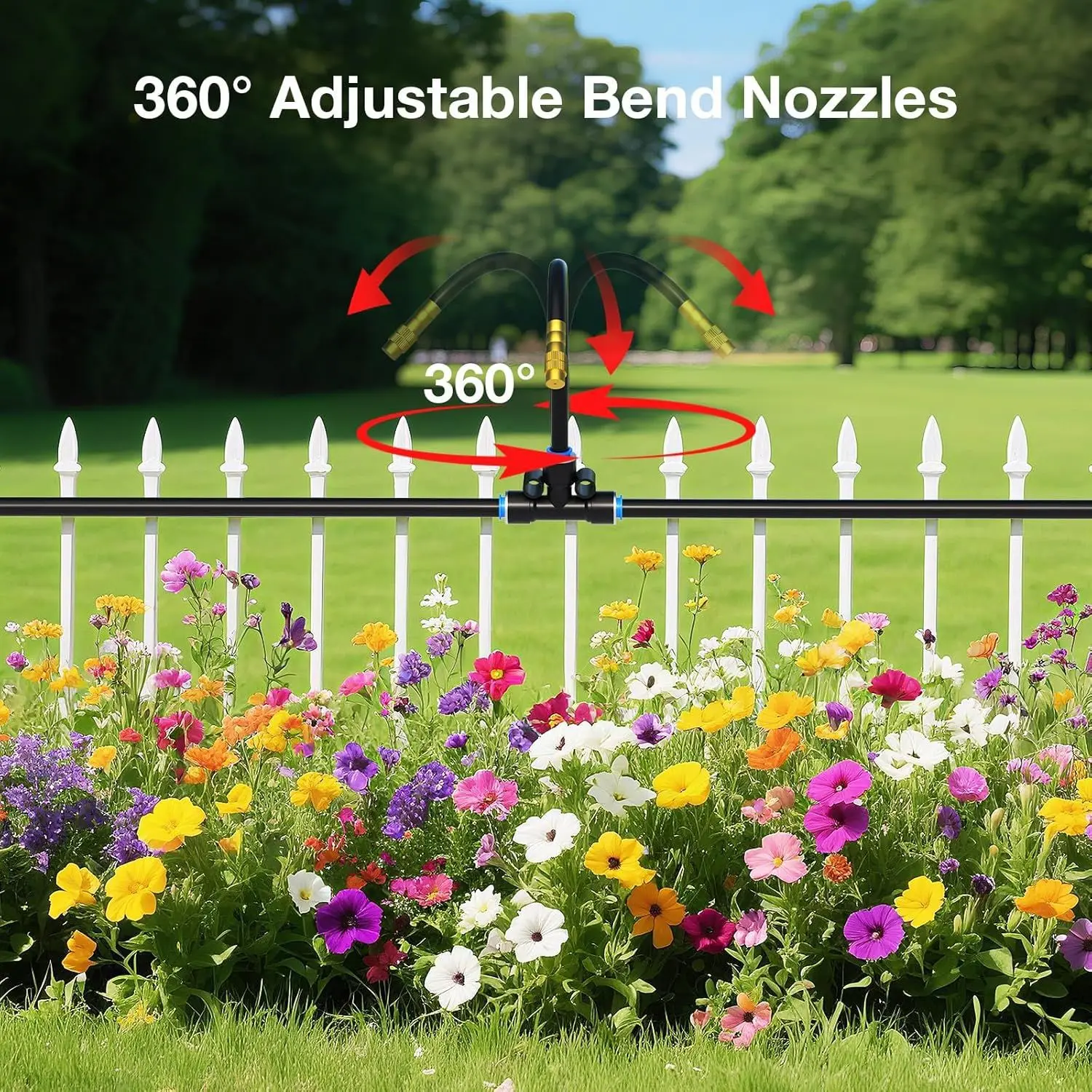 30M60M DIY Free Bending Universal Sprayer Kit 6mm Hose Patio Misting Cooling System for Garden Plant Fogging Watering Irrigation thumbnail 3