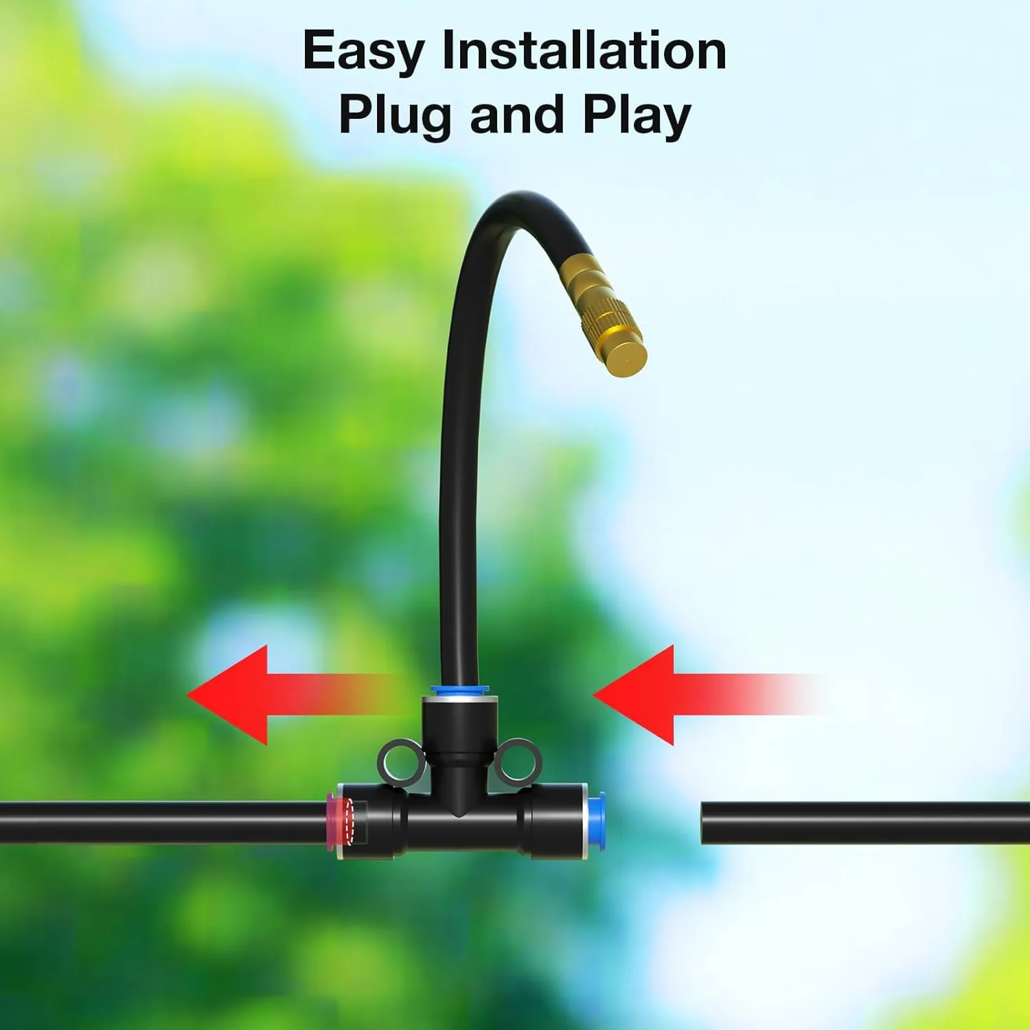 30M60M DIY Free Bending Universal Sprayer Kit 6mm Hose Patio Misting Cooling System for Garden Plant Fogging Watering Irrigation thumbnail 4