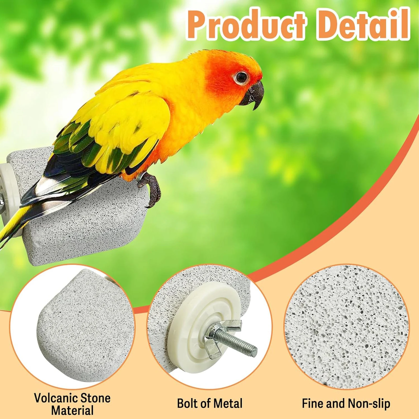 Creative Bird Cage Perch Stand Stone Bird Parrot Beak And Claw Sharpening Stone For Cockatiels Parakeet Small Birds Supplies
