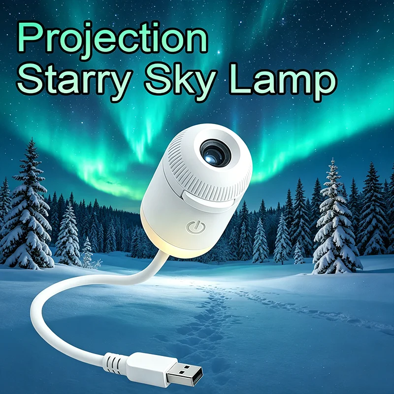 Mini Galaxy Star Projector Two In One Night Light Home Background Atmosphere Light Bedroom Car Decoration Children's Gift thumbnail 2