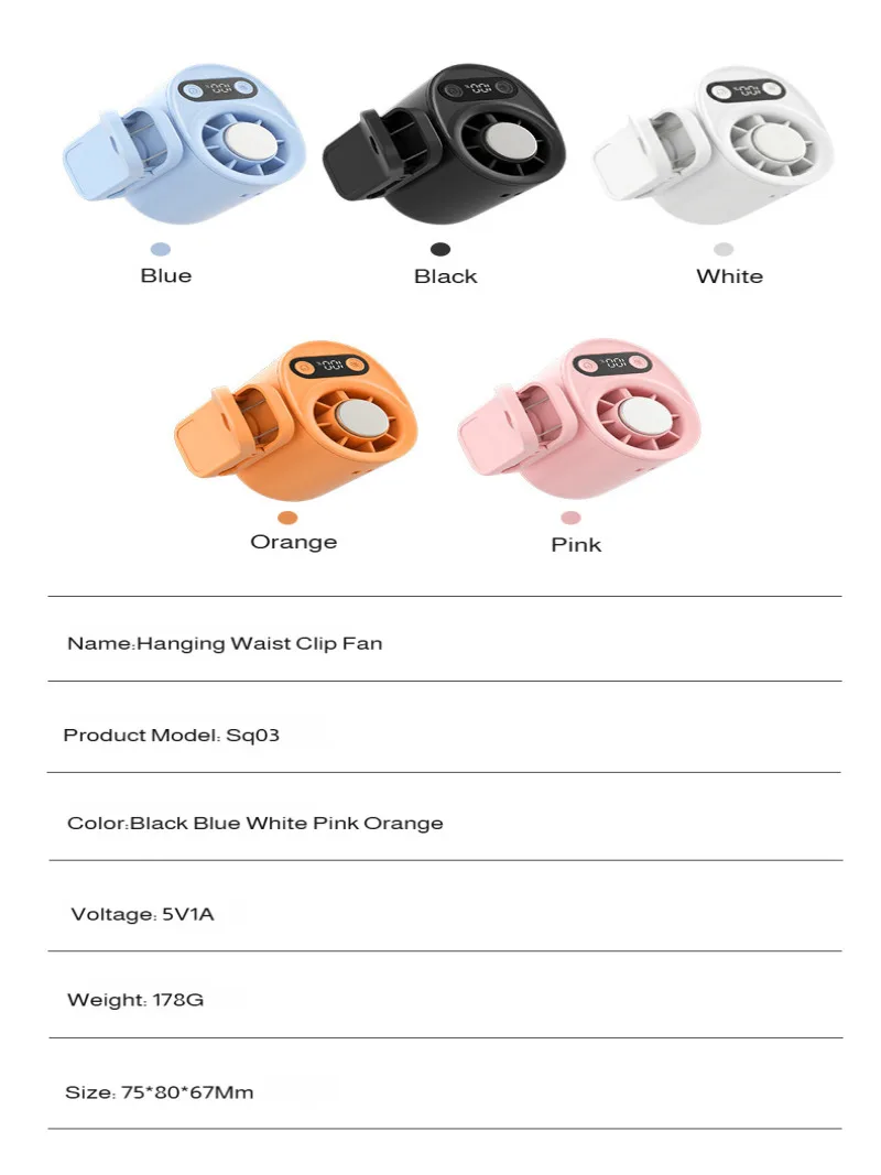 Multifunctional Portable Handheld Fan with Clip Umbrella Holder Neck Strap Hat Clip Small Personal Fan for On-the-Go Cooling thumbnail 6