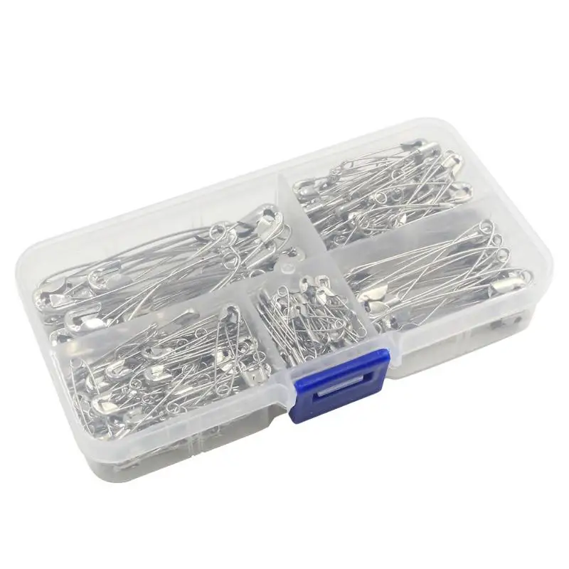 HOT! 260PCS Silver Safety Pins Set Multi Sizes Sharp DIY Sewing Kit For Clothing Repair Craft Projects Emergency Fix Accessories thumbnail 6