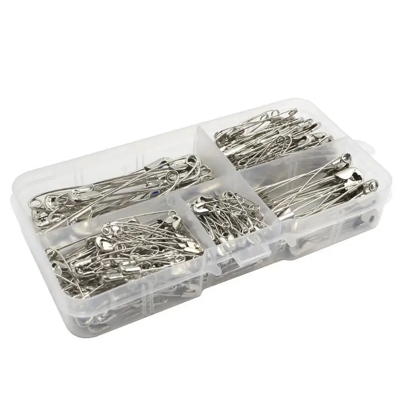 HOT! 260PCS Silver Safety Pins Set Multi Sizes Sharp DIY Sewing Kit For Clothing Repair Craft Projects Emergency Fix Accessories thumbnail 4