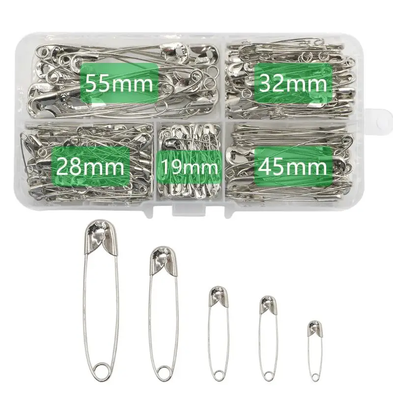 HOT! 260PCS Silver Safety Pins Set Multi Sizes Sharp DIY Sewing Kit For Clothing Repair Craft Projects Emergency Fix Accessories thumbnail 3