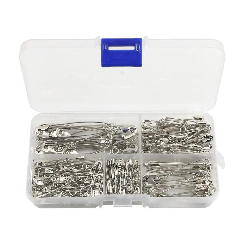 HOT! 260PCS Silver Safety Pins Set Multi Sizes Sharp DIY Sewing Kit For Clothing Repair Craft Projects Emergency Fix Accessories thumbnail 5