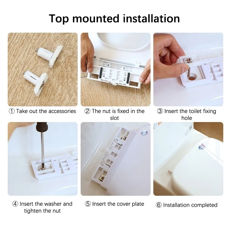 HOT! Toilet Lid Hinge Repair Bolts Accessories Screws Washers Set Universal Replacement Toilet Lid Set Screws thumbnail 4