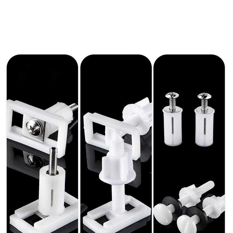HOT! Toilet Lid Hinge Repair Bolts Accessories Screws Washers Set Universal Replacement Toilet Lid Set Screws thumbnail 5