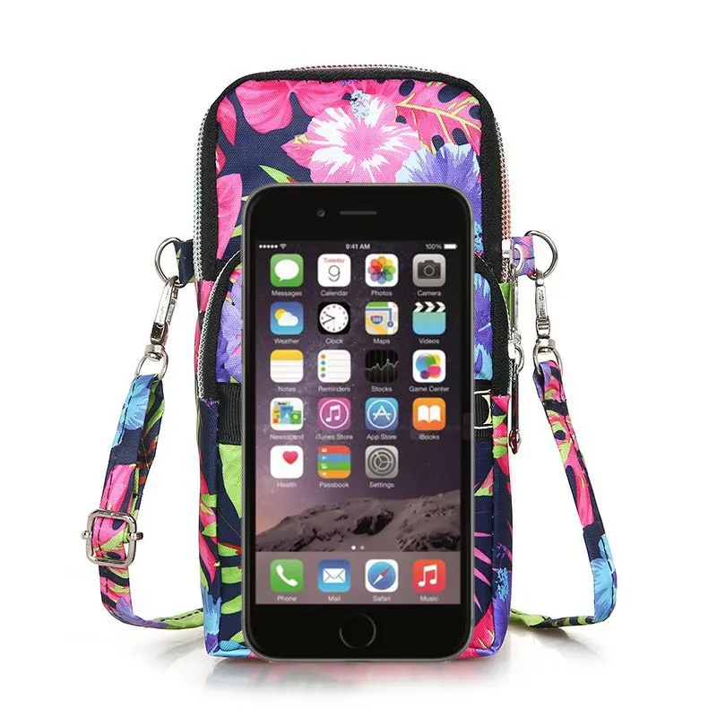 Oxford Fabric Outdoor Sports Women's Wrist Bag Fashionable Printed Zipper Mobile Phone Bag Portable Arm Bag City Simple Style thumbnail 4